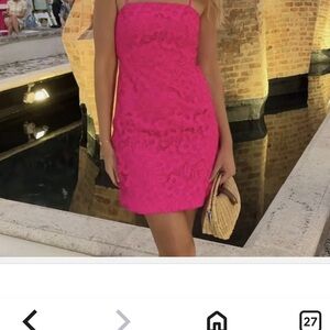 Lilly Pulitzer Maret Vibrant Pink Floral Lace Dress